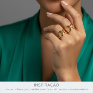 Anel de Linhas Sinuosas Maximalista