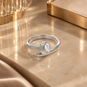 Anel Prego com Strass Cristal