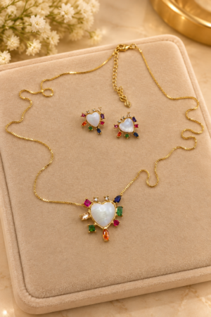 Conjunto Serena Full Color — Colar e Brincos