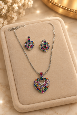 Conjunto Caleidoscópio Full Color — Colar e Brincos