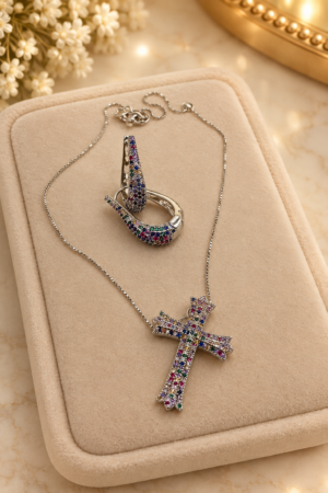 Conjunto Prisma Full Color — Colar e Brincos